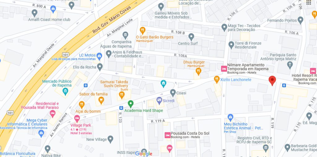 imagem google maps - localização boulevard em itapema